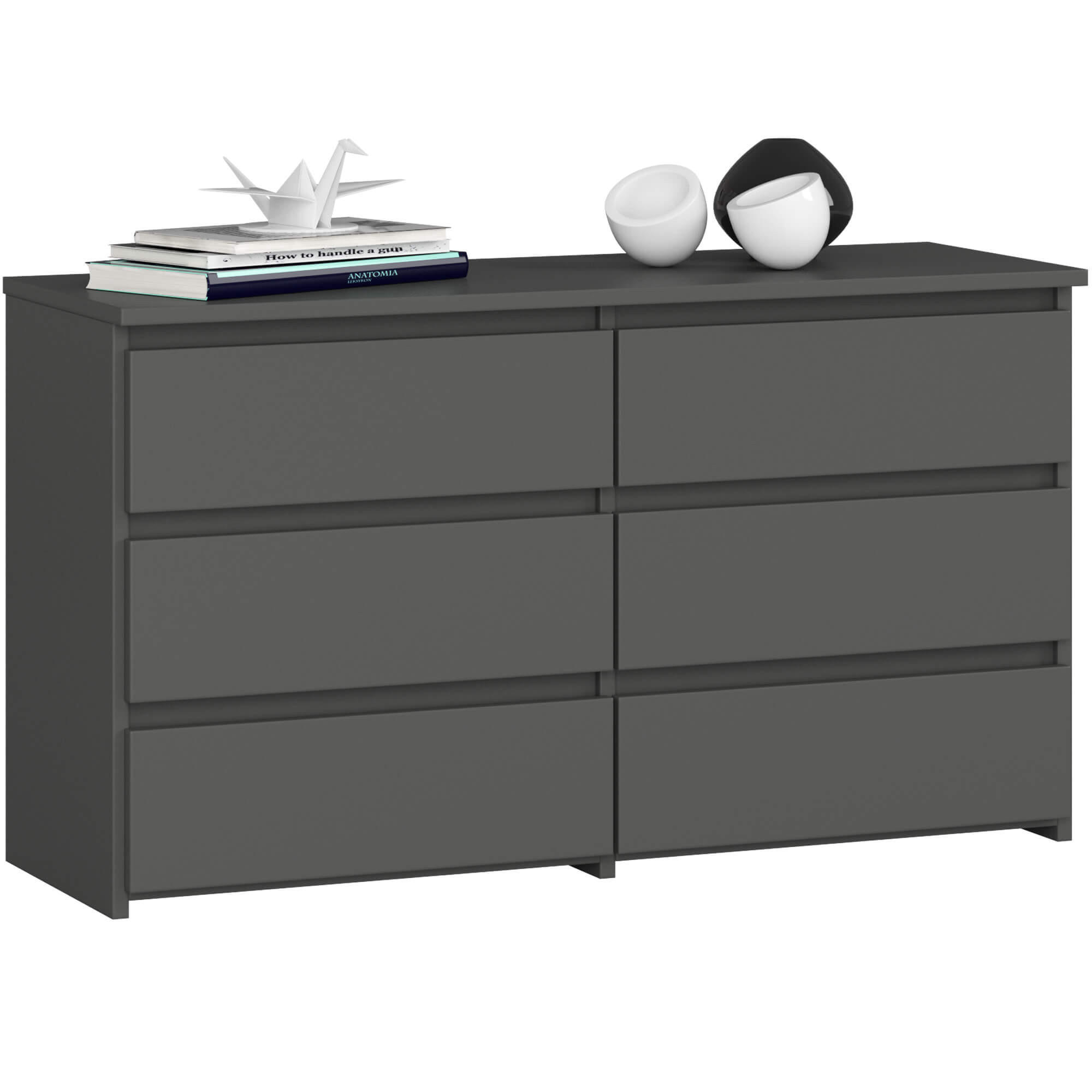 KOMMODE Graphitgrau 35x100x57 cm - Graphitfarben, Holzwerkstoff (100/57/35cm) - Akord