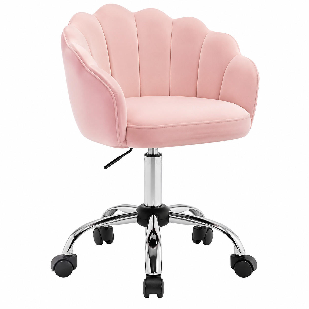 BÜROSTUHL höhenverstellbar Blattdesign Stoff Pink - Pink, Metall (55/81.5/37.5cm) - Meubliv
