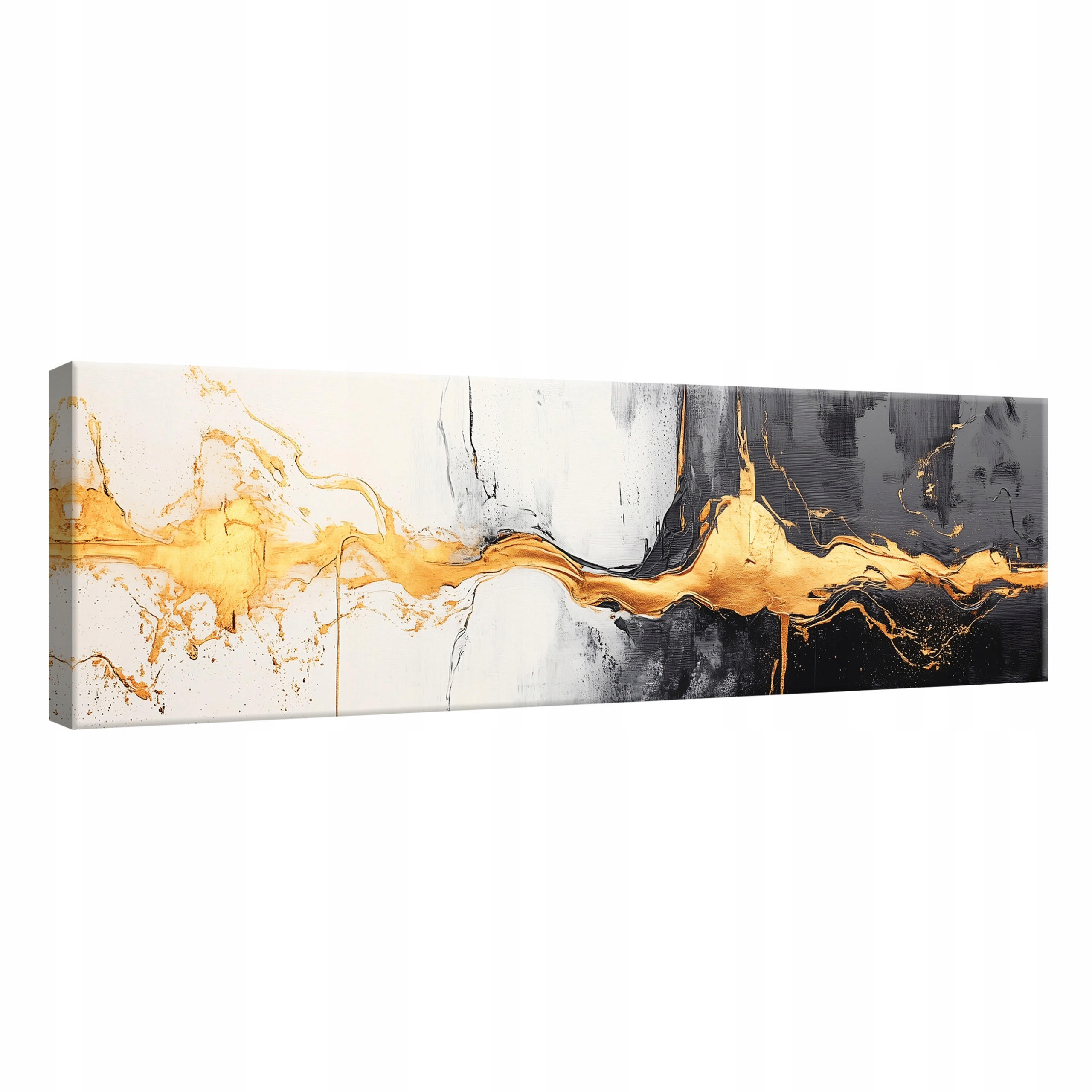 LEINWANDBILD Abstrakt Schwarz Modern 145x45 - Multicolor, Holzwerkstoff (145/45cm) - Wallarena