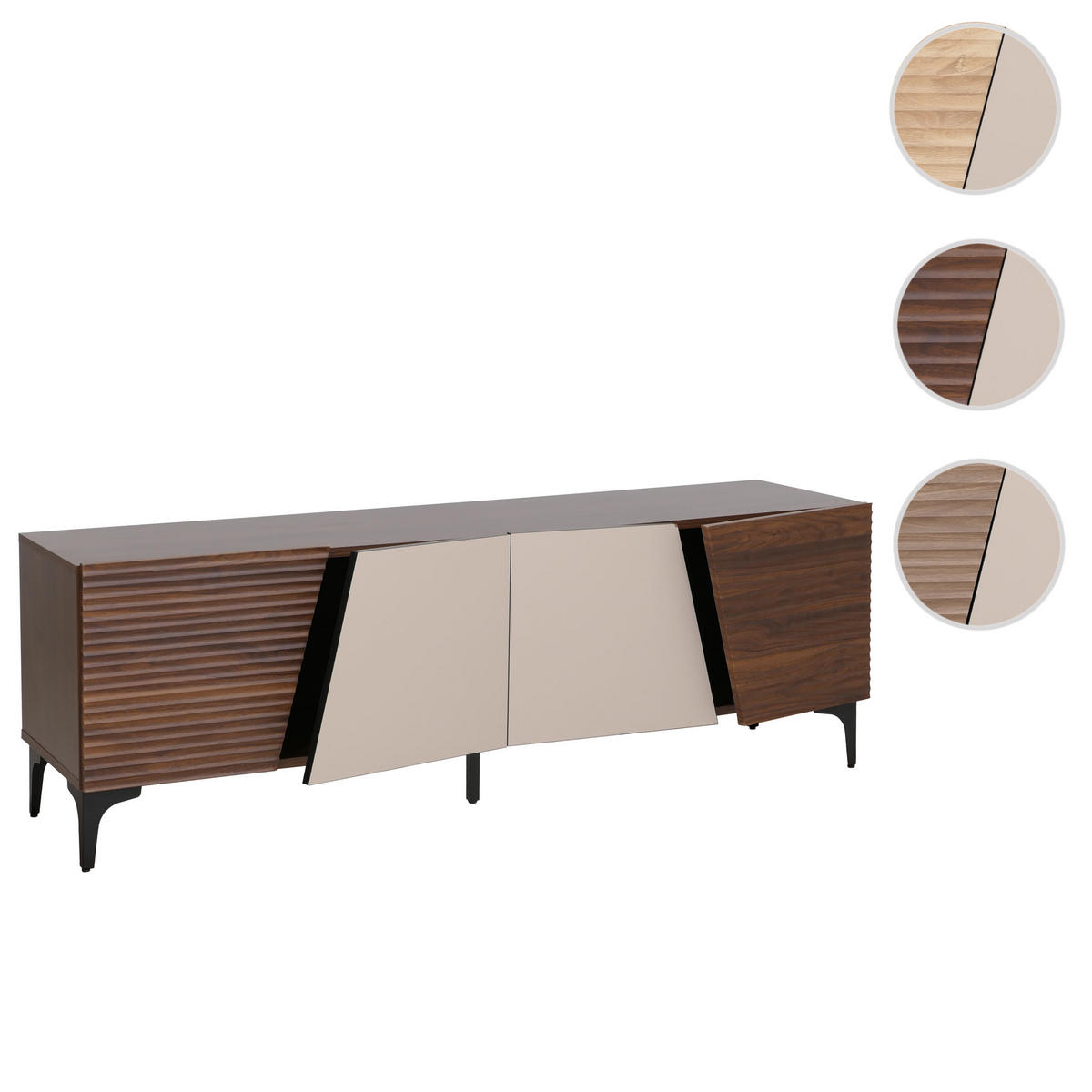 TV-RACK Walnuss Dekor - Walnussfarben, Holz (160/55/42cm) - MCW