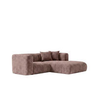 ECKSOFA L-Form mini, Chenille-Stoff Cremona, Taupe, Rechts, GRETA - Taupe, Holz (226/179cm) - Kaiser Möbel