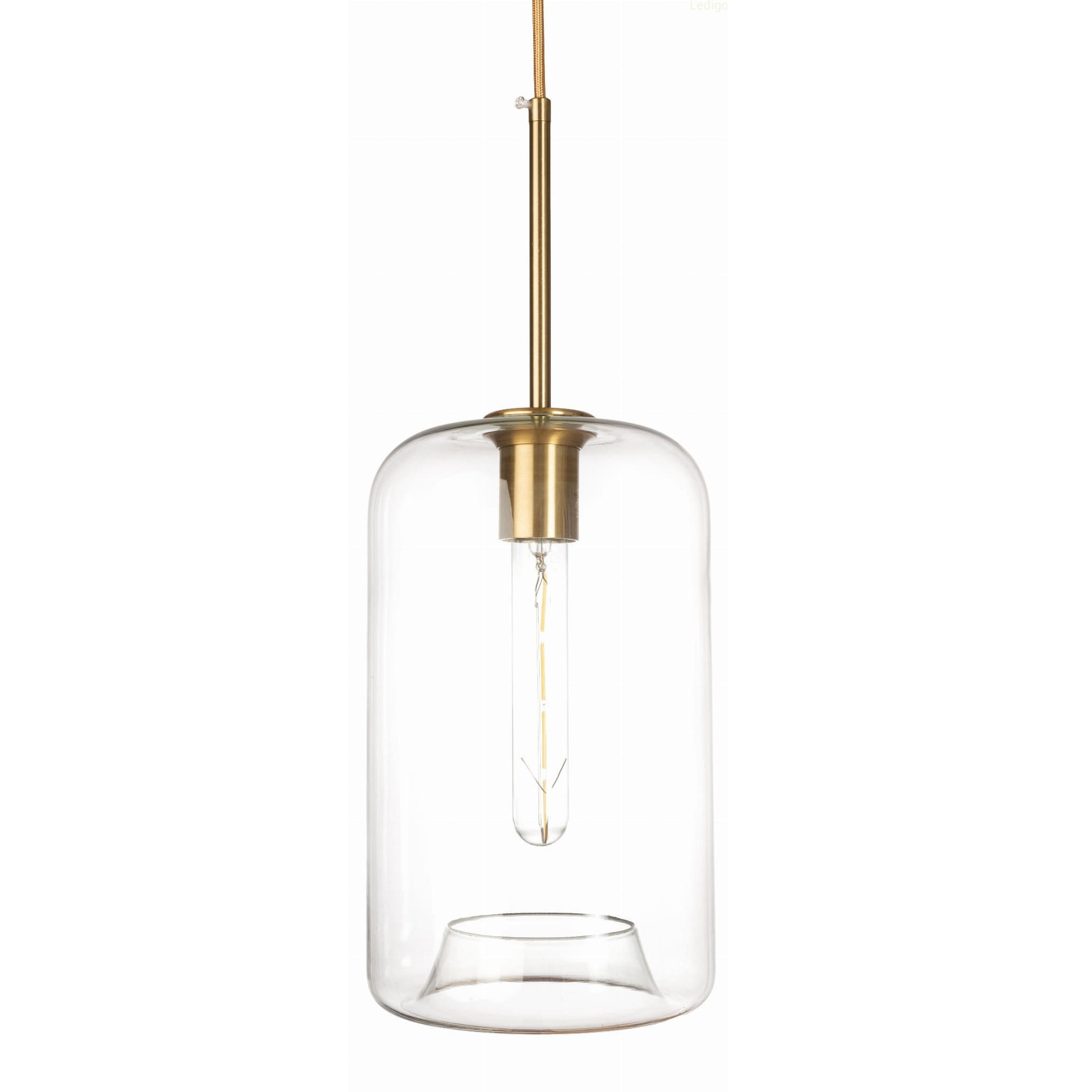 PENDELLEUCHTE Paris - Transparent/Goldfarben, Glas/Metall (18/18/125cm) - kiki design