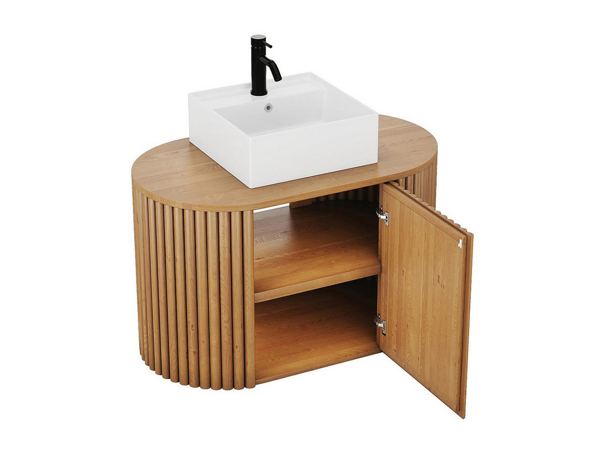 EINZELWASCHTISCH - 90 cm x 50 cm - Holz, Platte - Naturfarben Hell - TOWARI - Naturfarben, Holz (90/56/50cm) - Vente-Unique