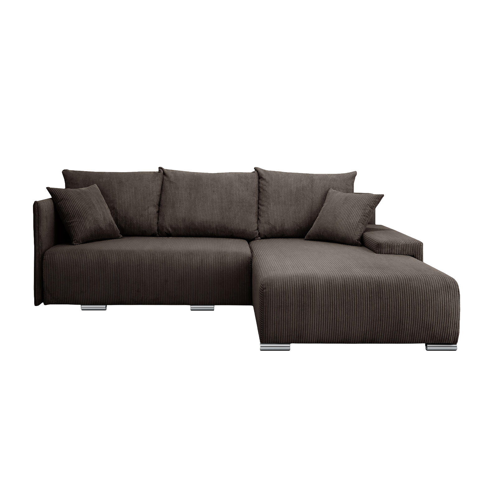 ECKSOFA TRAWANGA L mit Schlaffunktion, Bronze - Braun, Textil (246/188cm) - Fedve