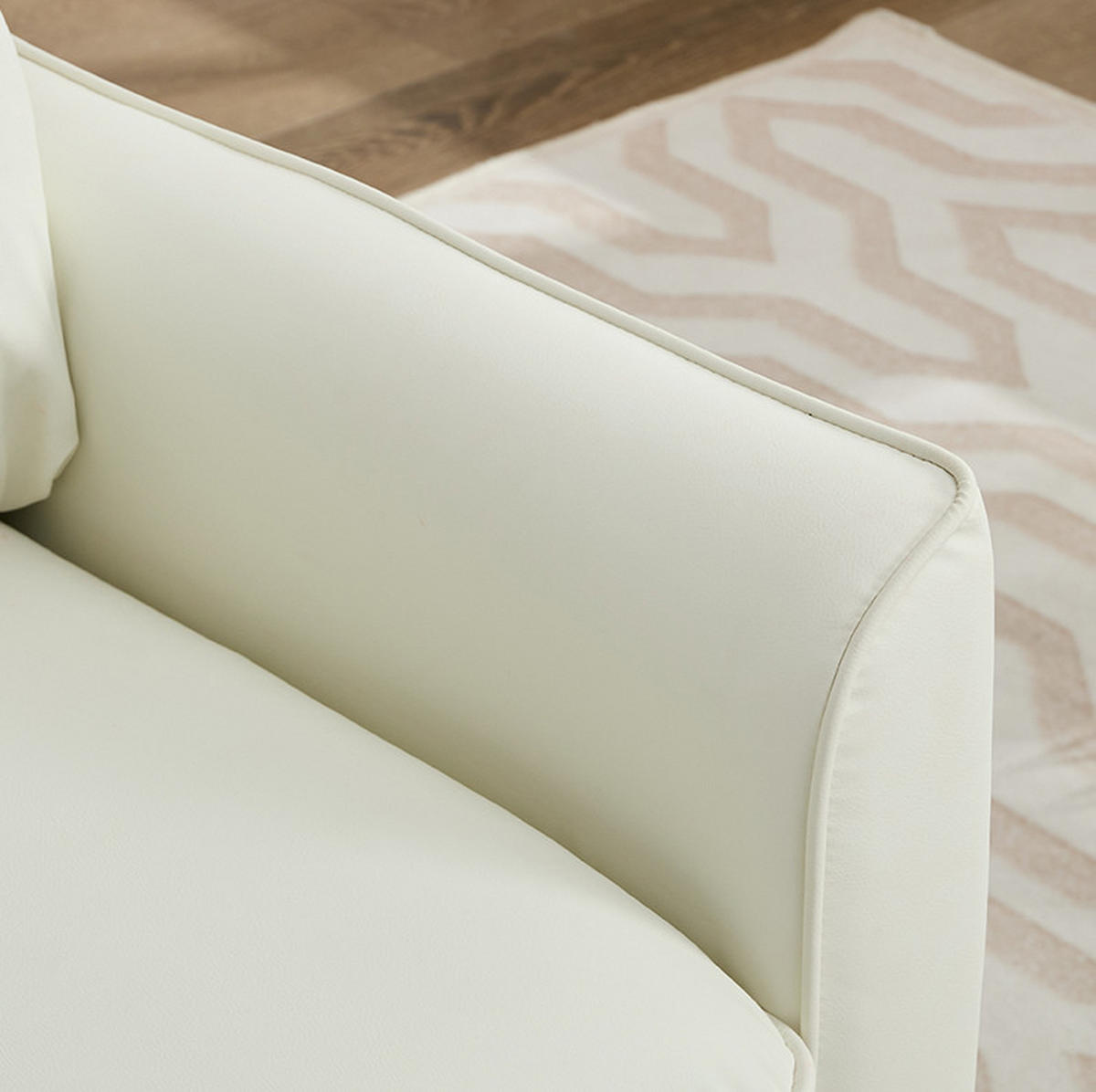 SESSEL Einzelsitzer Kunstleder White - Weiß, Holzwerkstoff (68/80/80cm) - Meubliv
