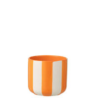 BLUMENTOPF GESTREIFT Orange - Orange, Keramik (13/12.5cm) - J-Line