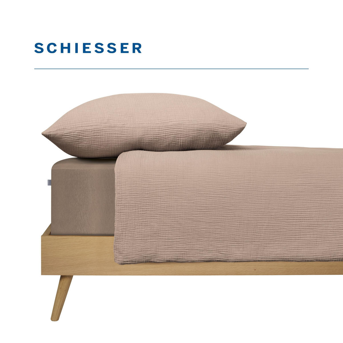 BETTWÄSCHESET Molly - Musselin - 2-teilig - 135x200 cm - Taupe - Taupe, Textil (135/200cm) - SCHIESSER