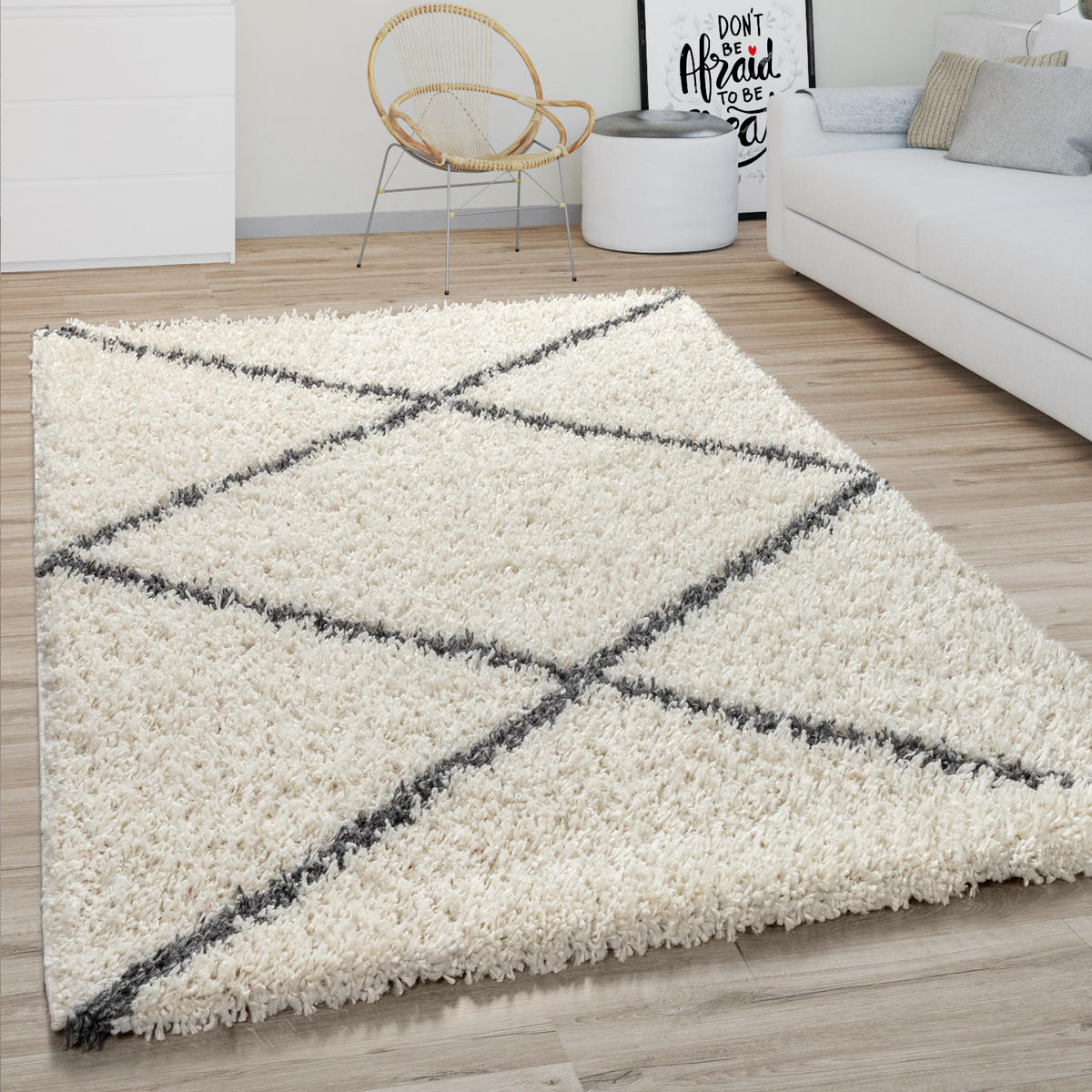 HOCHFLORTEPPICH 120/170 cm Kalmar 442 - Creme, Textil (120/170cm) - Paco Home