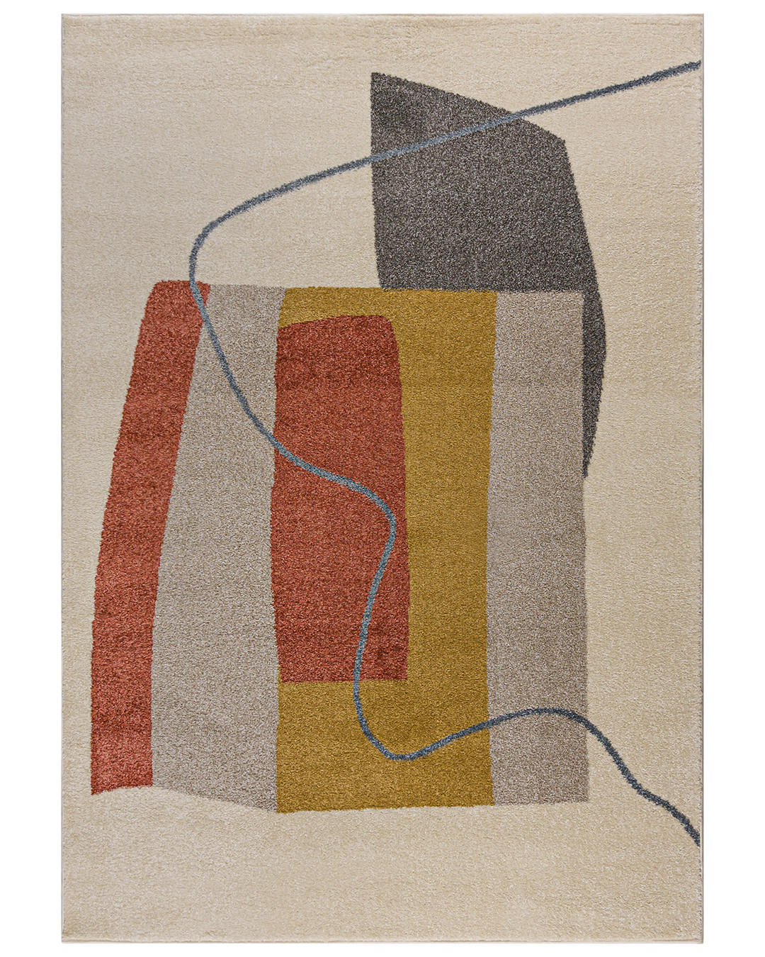 TEPPICH Beige Geometrisch In-Outdoor Pflanzlich Kurzflor Rechteckig 160 x 230 cm - Currygelb/Terracotta, Textil (160/230cm) - Mazovia