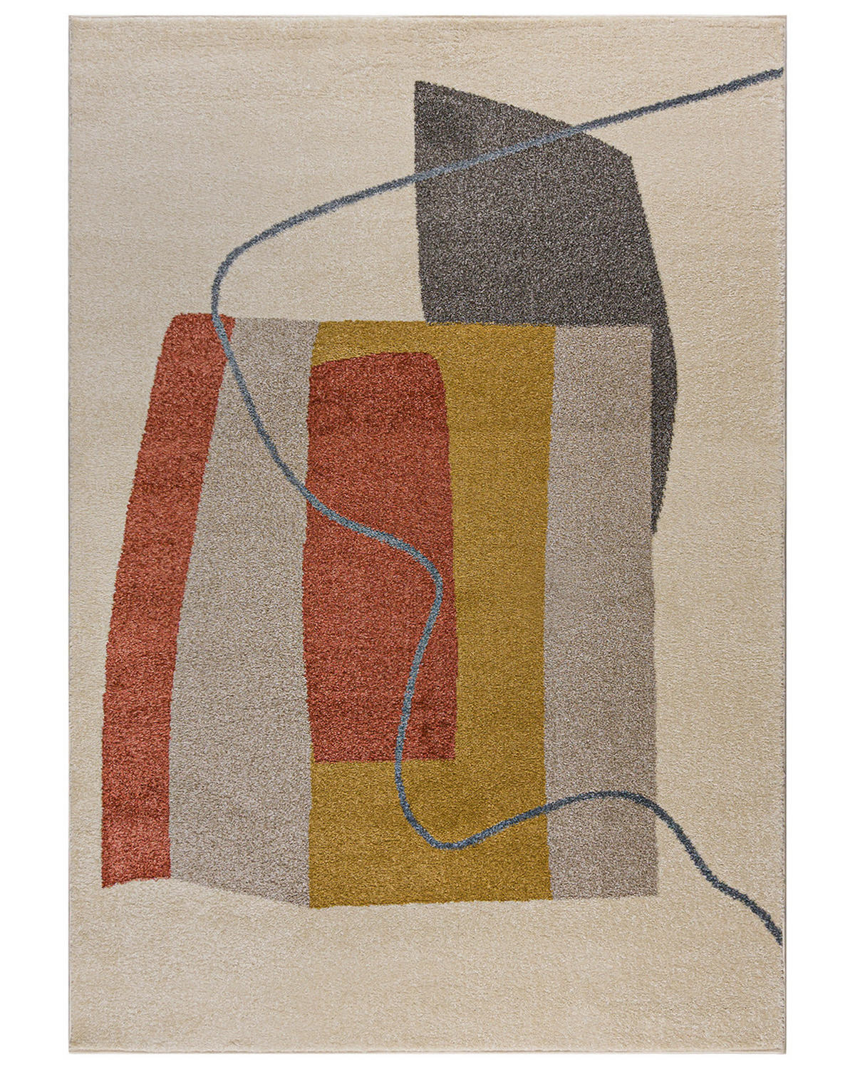 TEPPICH Beige Geometrisch In-Outdoor Pflanzlich Kurzflor Rechteckig 120 x 170 cm - Currygelb/Terracotta, Textil (120/170cm) - Mazovia