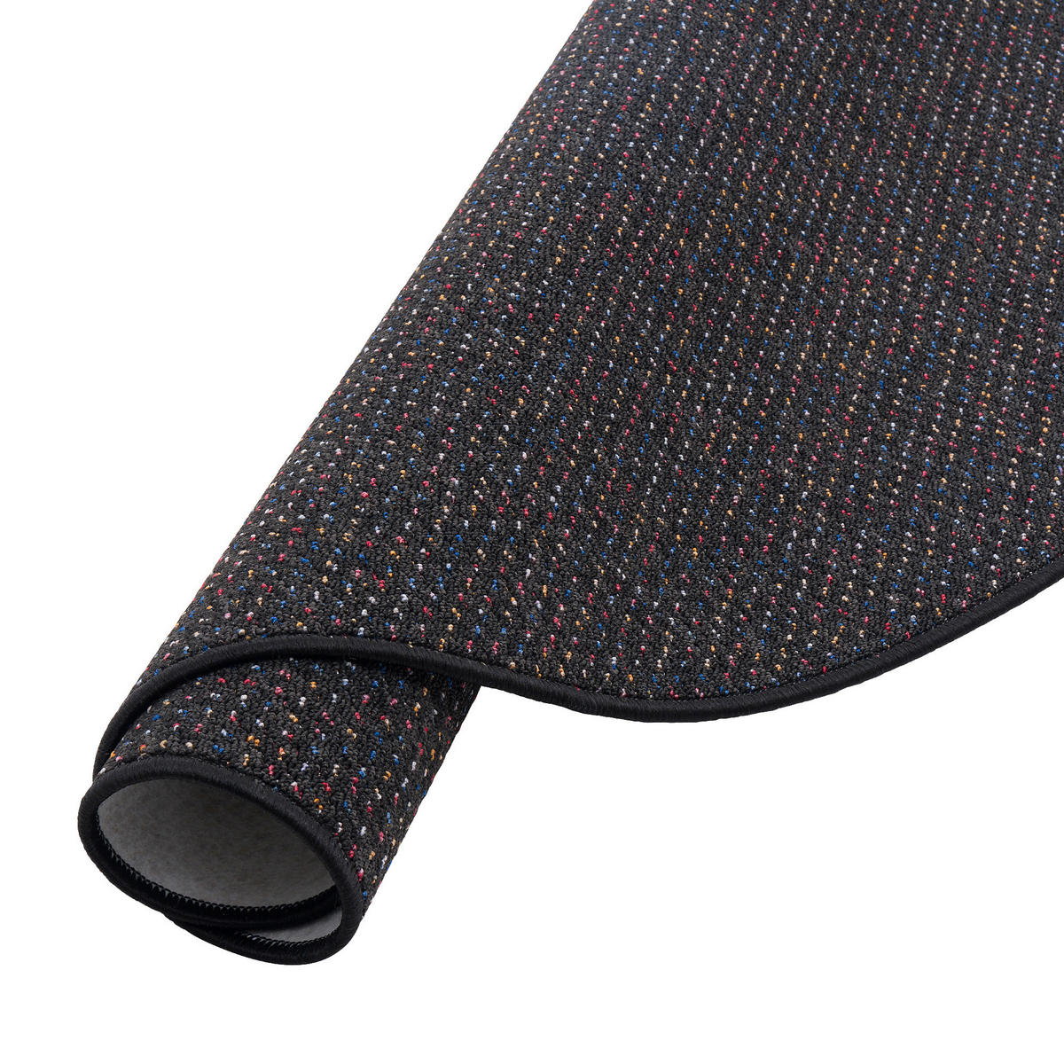 SCHLINGEN TEPPICH ALMA MELIERT RUND - Schwarz, Textil (200/200cm) - Snapstyle