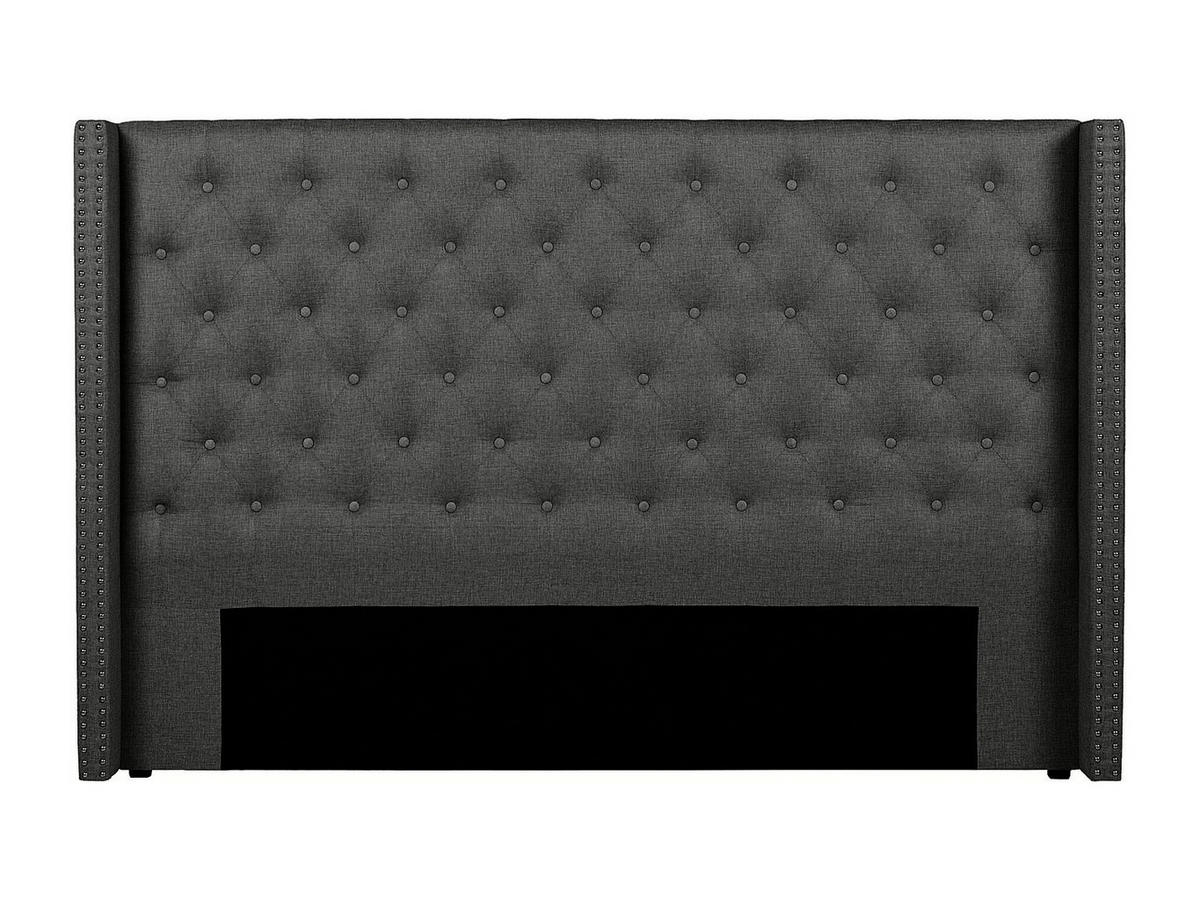 BETTKOPFTEIL - B. 160 cm - Gepolstert Stoff - Grau - MASSIMO II - Grau, Textil (173/125/20cm) - Vente-Unique