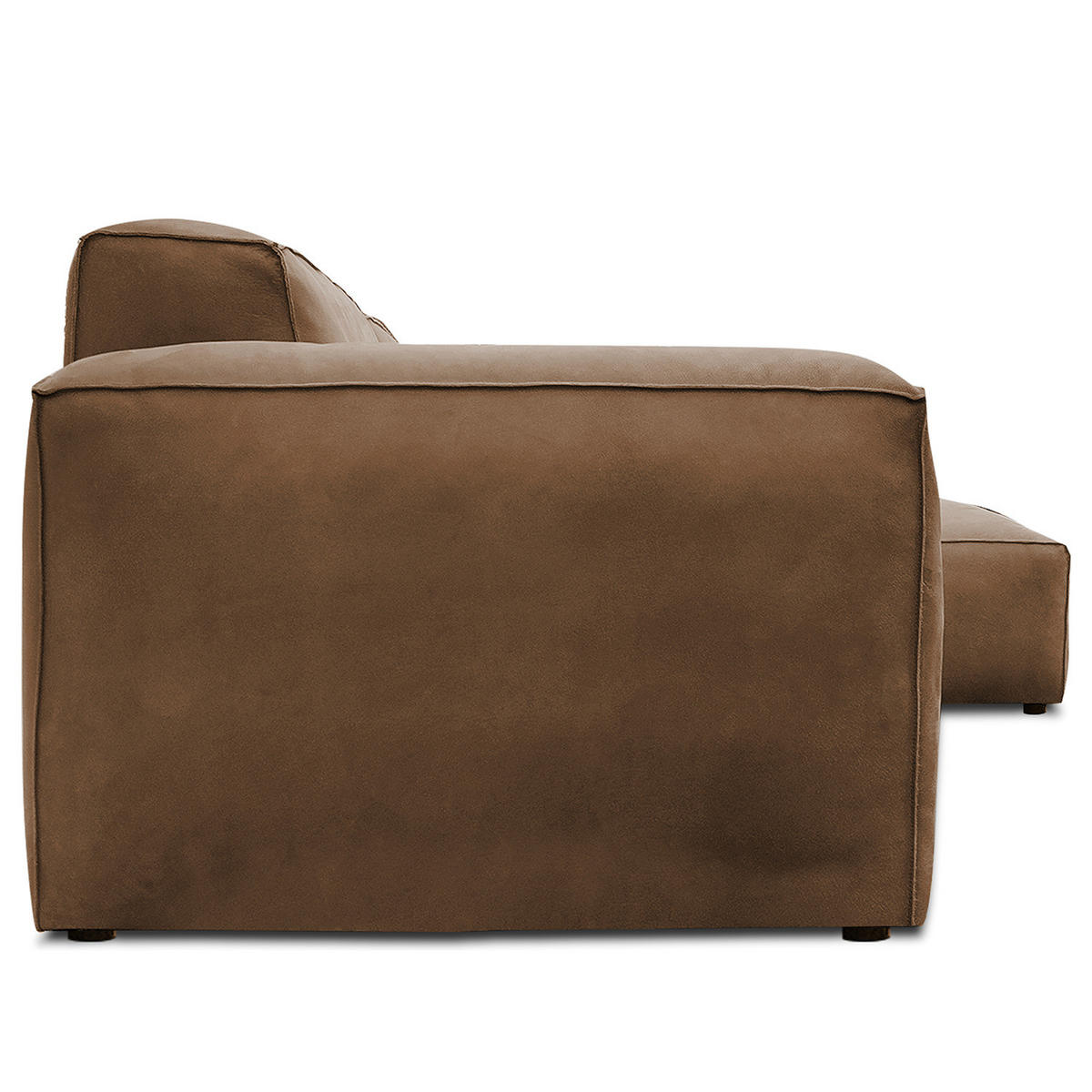 ECKSOFA mit Longchair - Schwarz/Braun, Leder/Kunststoff (345/170cm) - home24