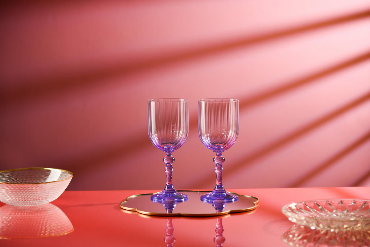 WEINGLÄSER, 2er-Set, 300 ml - Violett, Glas (0.3L) - Krosno Glass