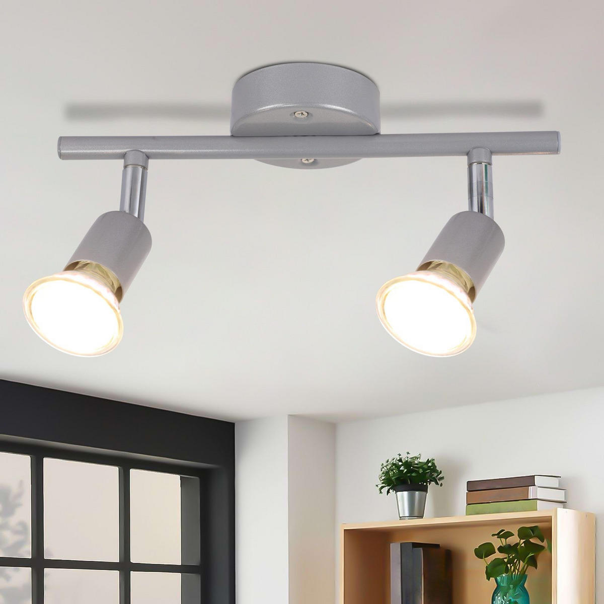 DECKENLEUCHTE Macaluso 26/15/8cm - Silberfarben, Metall (26/15/8cm) - Nettlife