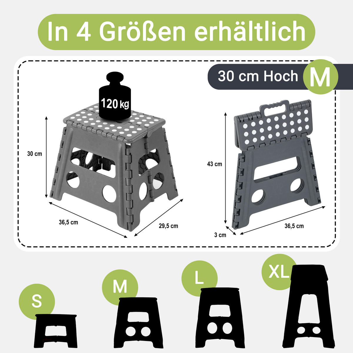 KLAPPHOCKER, 100% Kunststoff - Anthrazit, Kunststoff (29/30/22cm) - Zollner