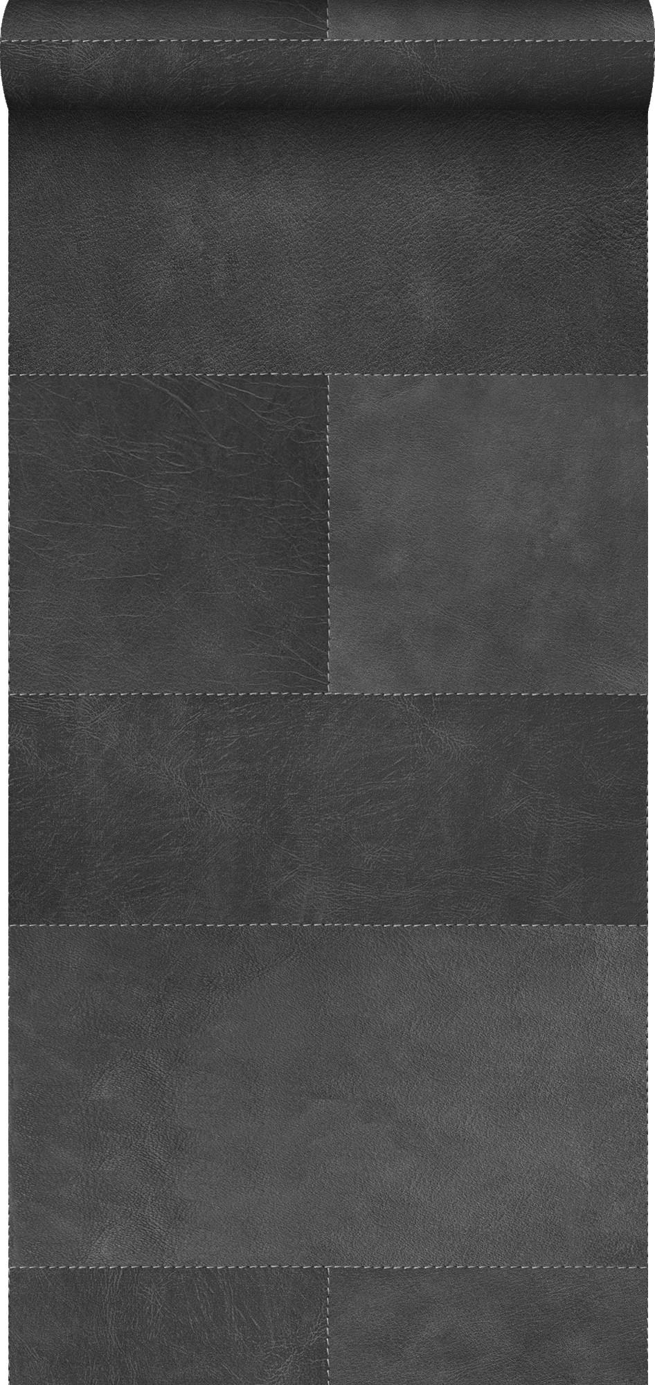 XXL-VLIESTAPETE Fliesenmuster mit Lederoptik 50 x 837 cm - Grau, Papier (50/837cm) - Origin Wallcoverings