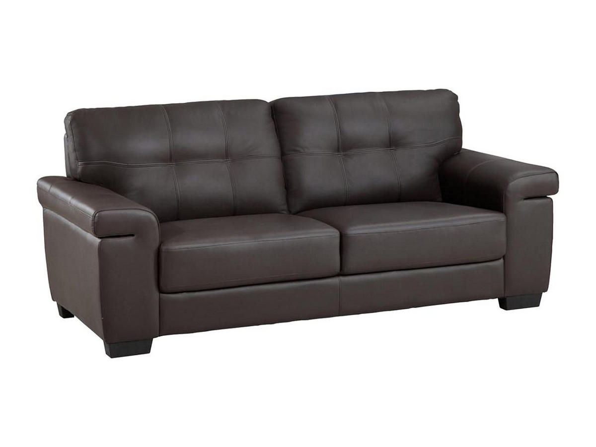 SOFA ohne Schlafmöglichkeit - 3 Personen - Leder - Schokoladenbraun - Braun, Leder (207/89/93cm) - Vente-Unique