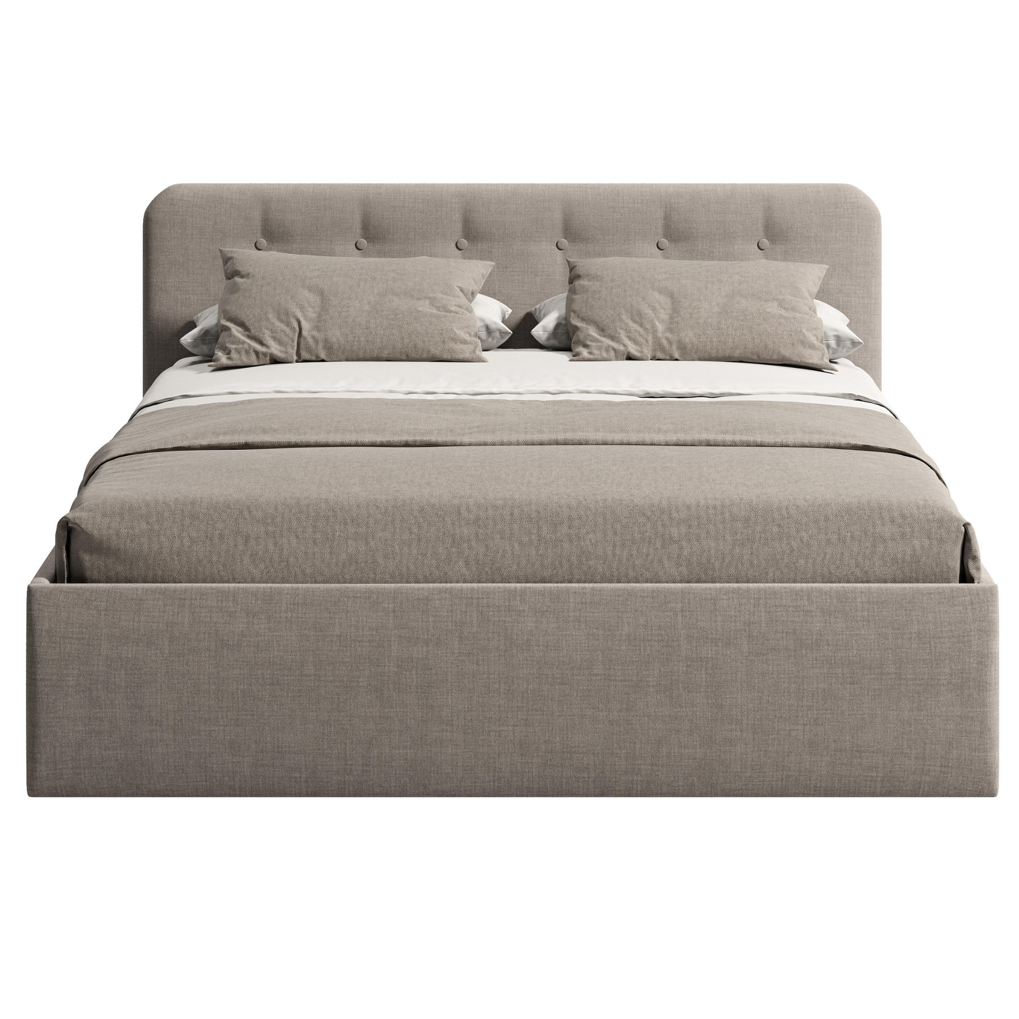 POLSTERBETT mit verstellbarem Lattenrost & Bettkasten, Bonnell-Matratze, 180 x 200 cm in Beige - Beige, Holzwerkstoff/Textil (180/200cm) - Home Collective