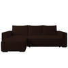 ECKSOFA CUDDY L, Eckcouch in L-Form mit Schlaffunktion und Bettkasten, Farbe: Dunkelbraun, Cordstoff, Ottomane Links - Dunkelbraun, Textil (240/140cm) - Storez24