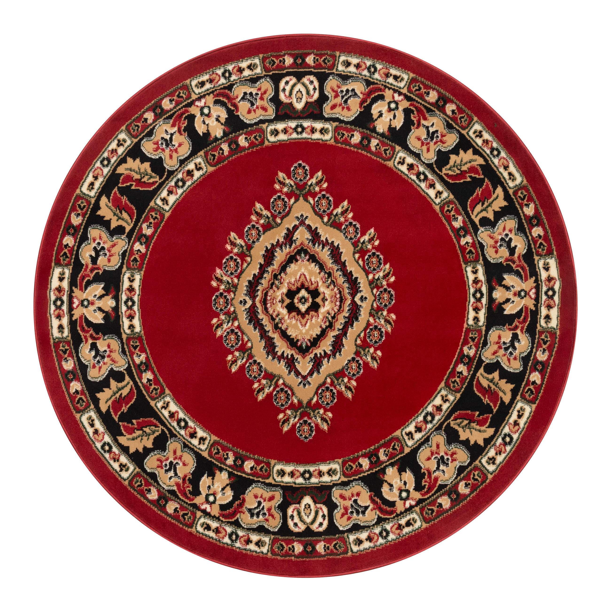 TEPPICH ATLAS rund rot beige medaillon 200/200 cm - Beige/Rot, Textil (200/200cm) - Tapiso