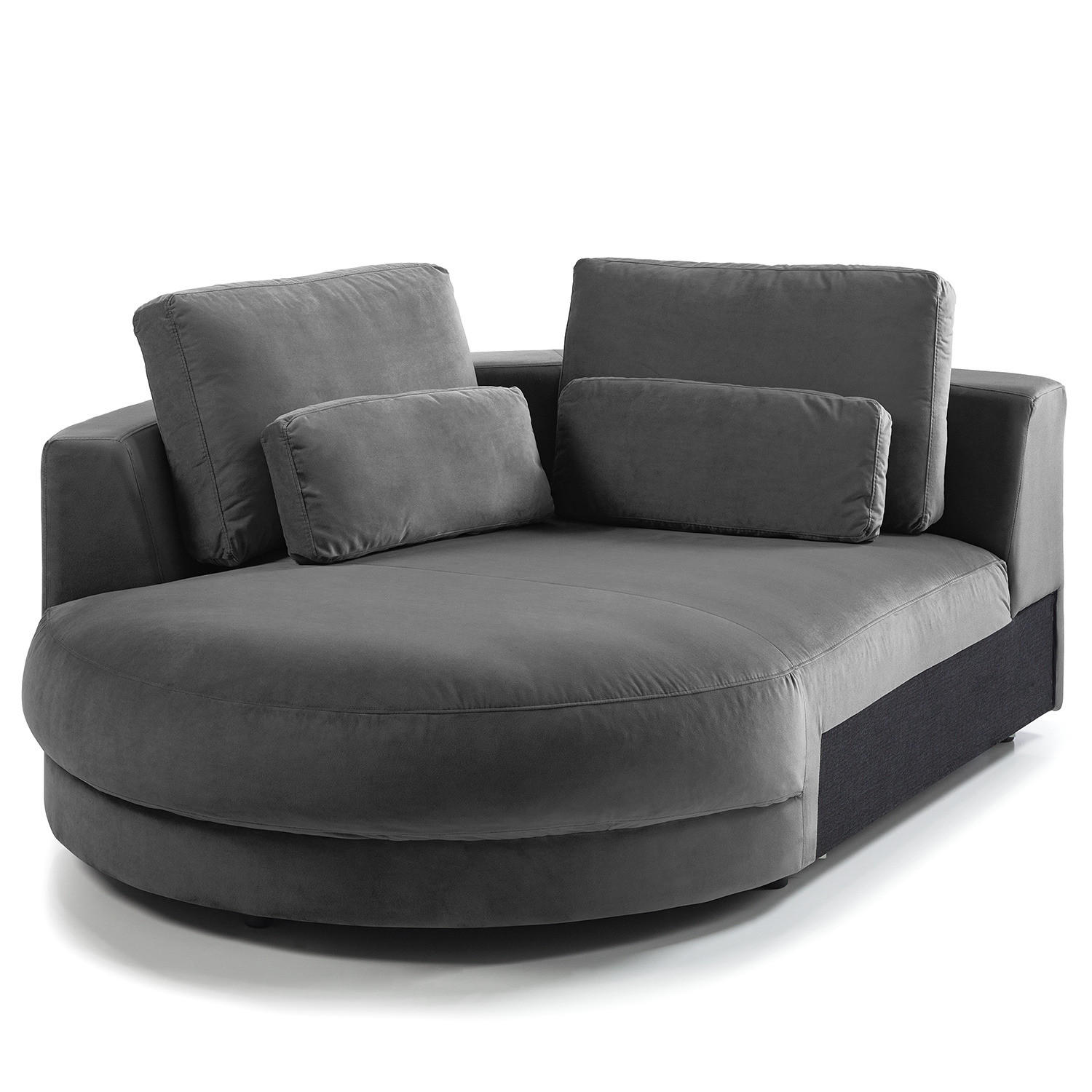 MODULLONGCHAIR - Grau, Textil (129/74/167cm) - home24