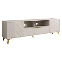 TV-ELEMENT Xylix 2D1SZ - Beige/Goldfarben, Holzwerkstoff/Metall (204/60/40cm) - MIRJAN24