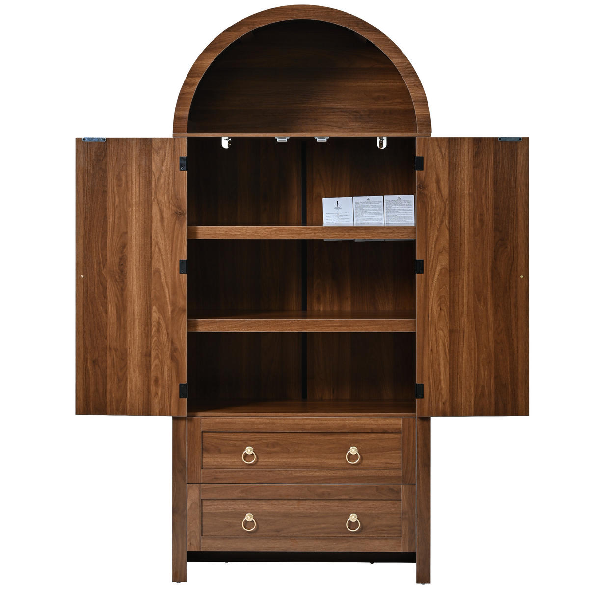 HIGHBOARD DE-37562 80/40/180 cm mit Korbgeflecht-Bogen Nussbaum - Walnussfarben, Holzwerkstoff (80/180/40cm) - ComfortXL