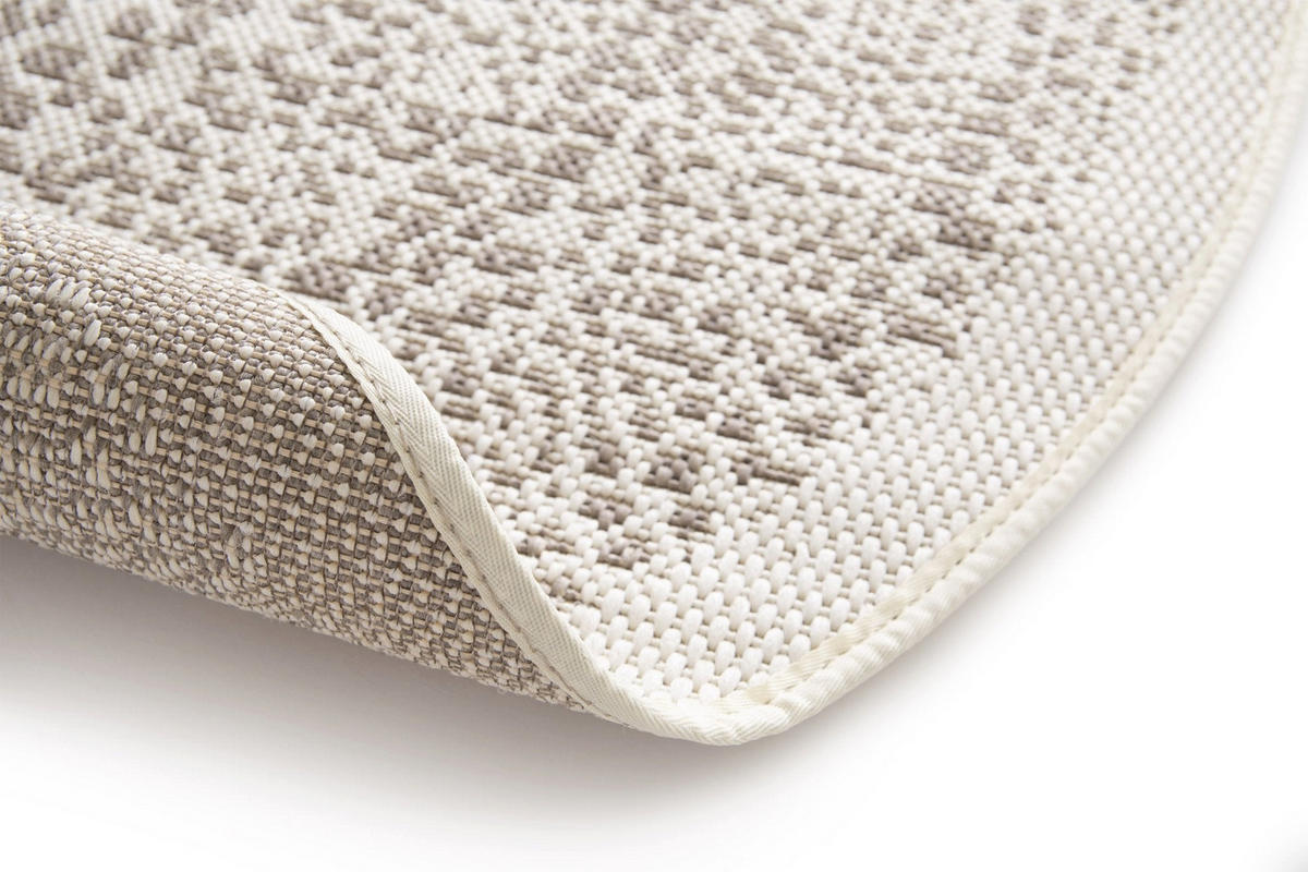 TEPPICH rund für Innen und Außen Ethno-Stil beige - Beige, Textil (120/120cm) - AFK Living