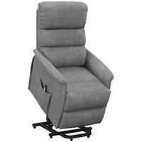 FERNSEHSESSEL MIT AUFSTEHHILFE, Grau, Polyester, Stahl - Grau, Kunststoff (90/96/66cm) - HOMCOM