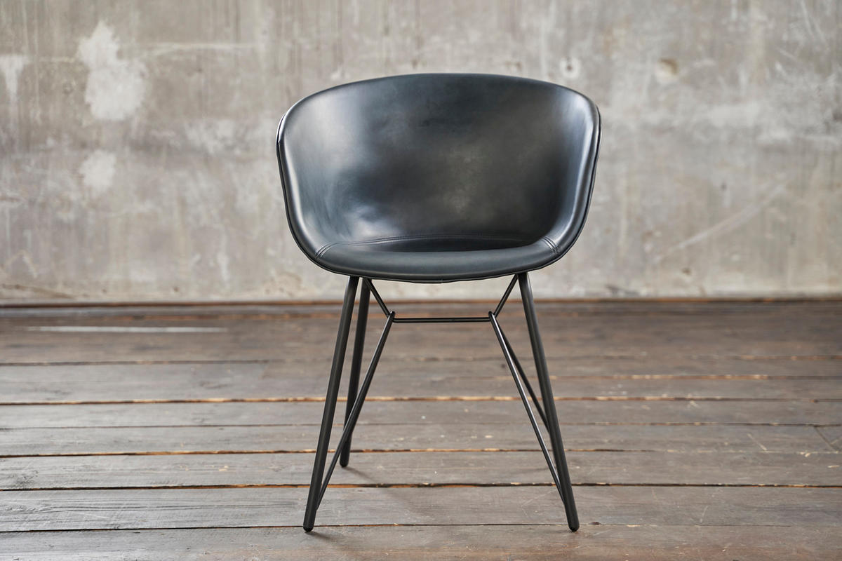 STUHL DANI Blau Kunstleder - Blau, Leder (60/79/52cm) - KAWOLA