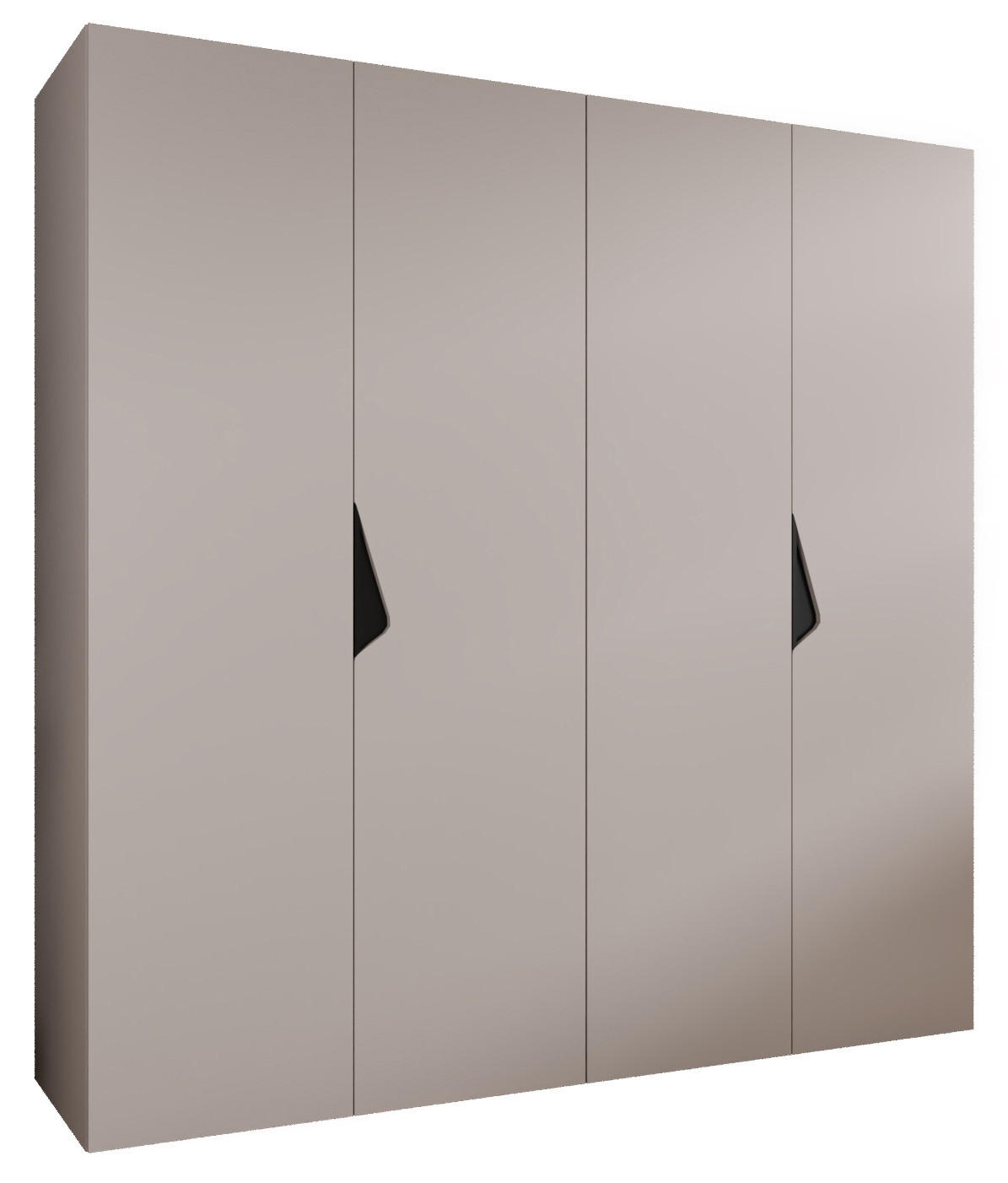 Abiks Möbel Drehtürenschrank Beige, Schwarz 200x202x52 cm