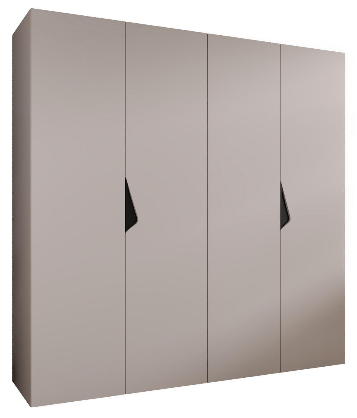 DREHTÜRENSCHRANK 202/200/52 4-türig - Beige/Schwarz, Holz/Metall (200/202/52cm) - Abiks Möbel