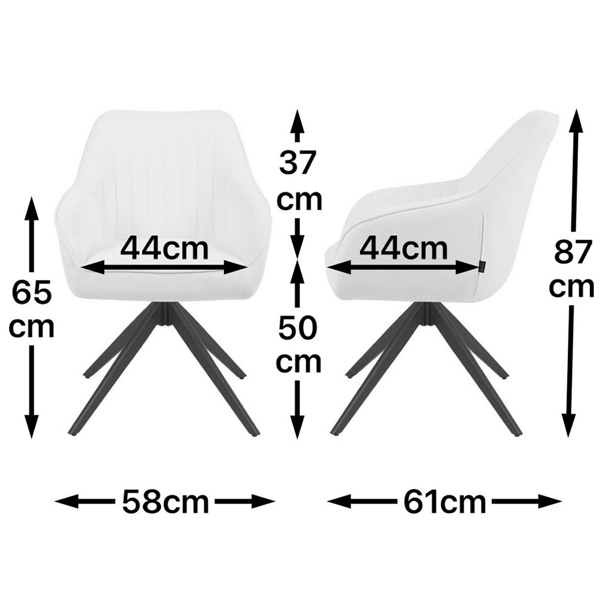 ARMLEHNSTUHL ARVIT - Schwarz/Weiß, Textil/Metall (58/87/61cm) - B&D Home