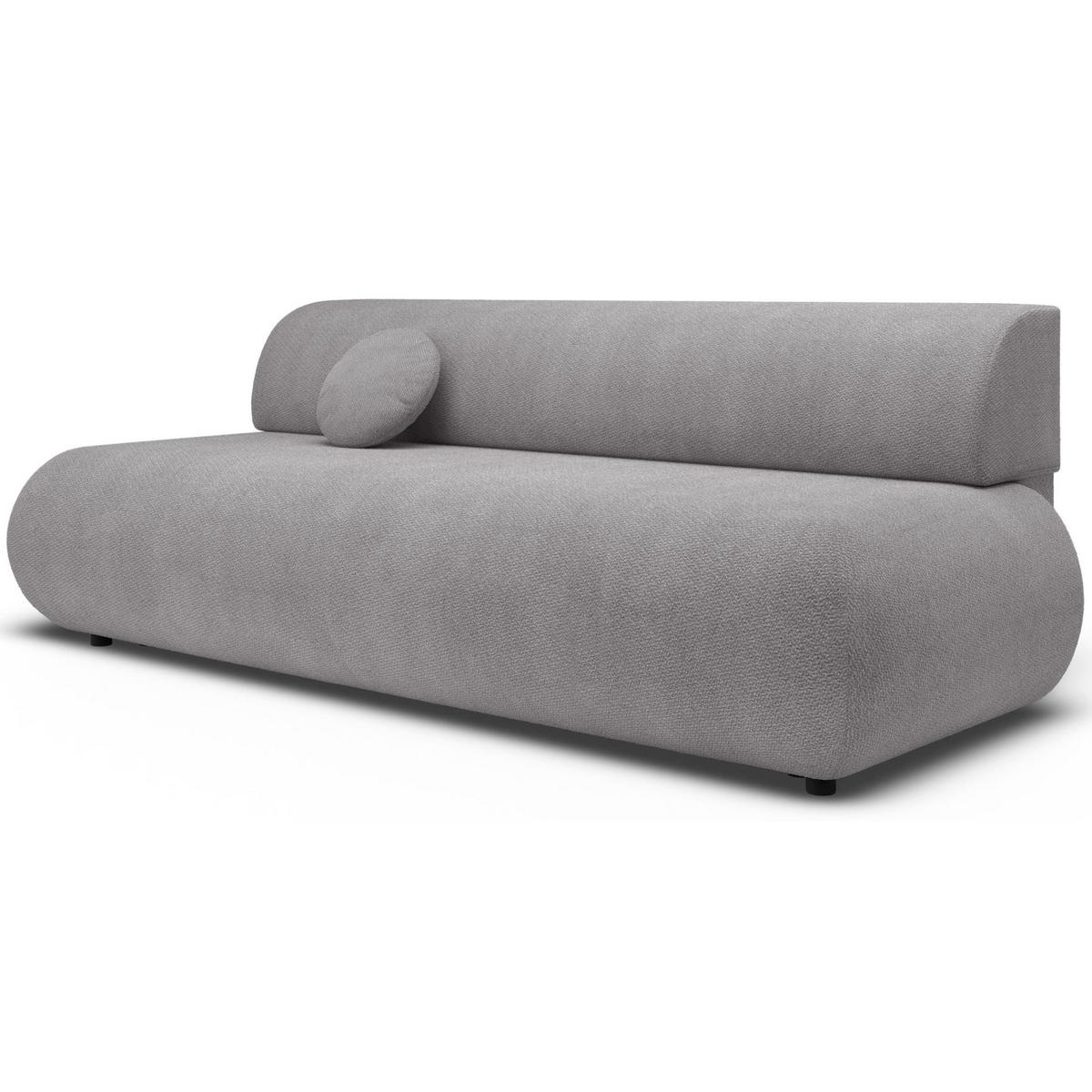 3-SITZER SCHLAFSOFA Grau Chenille - Schwarz/Grau, Kunststoff/Textil (214/74/100cm) - Selsey