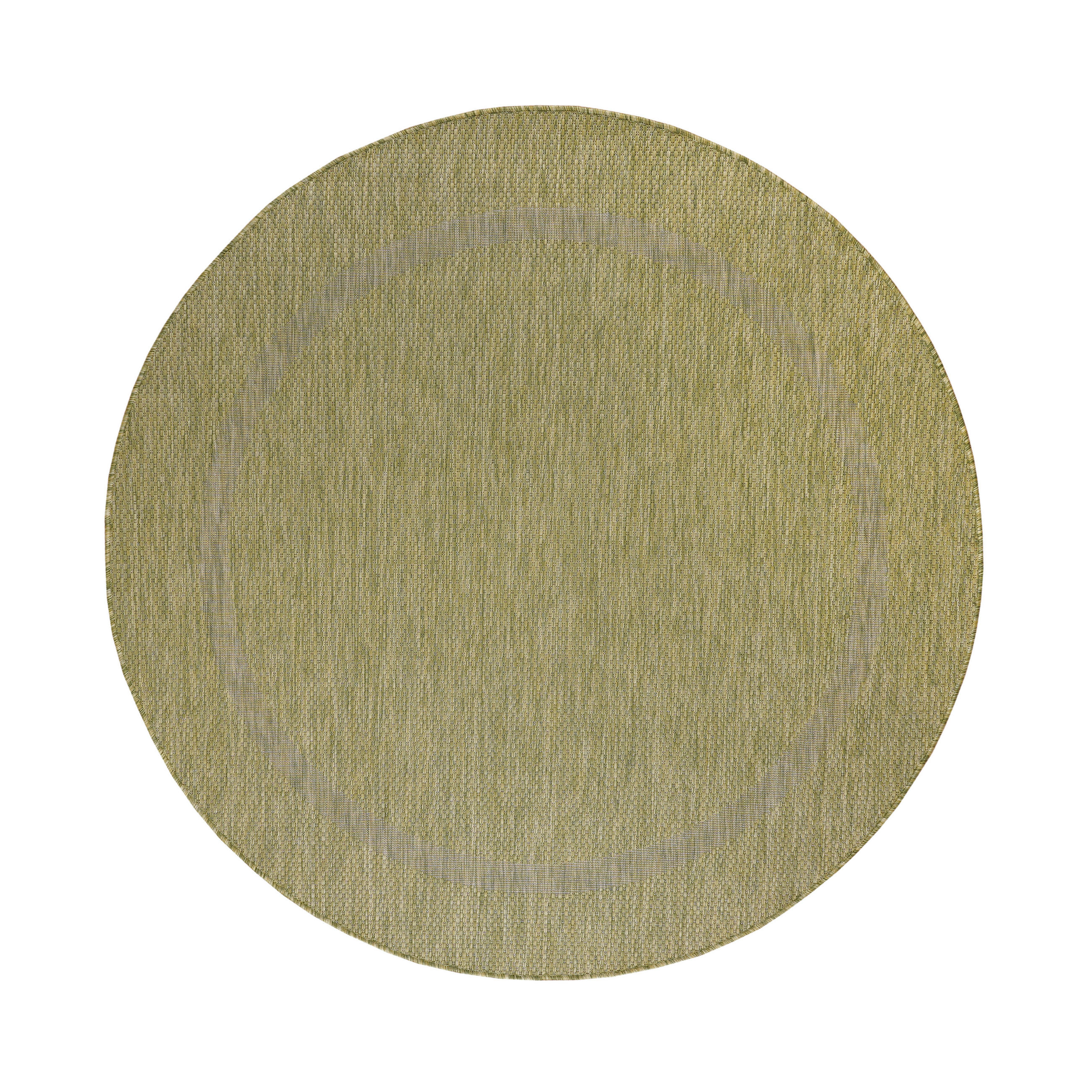 TEPPICH Outdoor Flachgewebe Uni-Design Polypropylen Balkon Grün Rund 160x160 - Grün, Textil (160/160cm) - KADIMA DESIGN