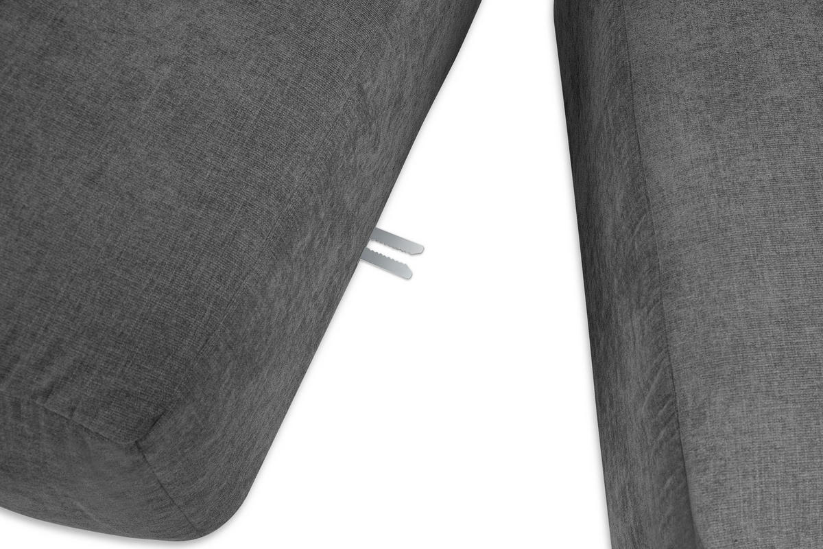 ECKMODULSOFA-RECHTS BUFFO 3/4 Sitzer mit extrem weicher Sitzfläche, Gewebestoff, aschfahl - Grau, Textil (237/180cm) - KONSIMO®