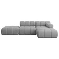 ECKSOFA modulares Sofa Lizur-L1 - 285x160x70 cm Hellgrau Velours - Hellgrau, Holzwerkstoff/Textil (285/160cm) - ALTDECOR
