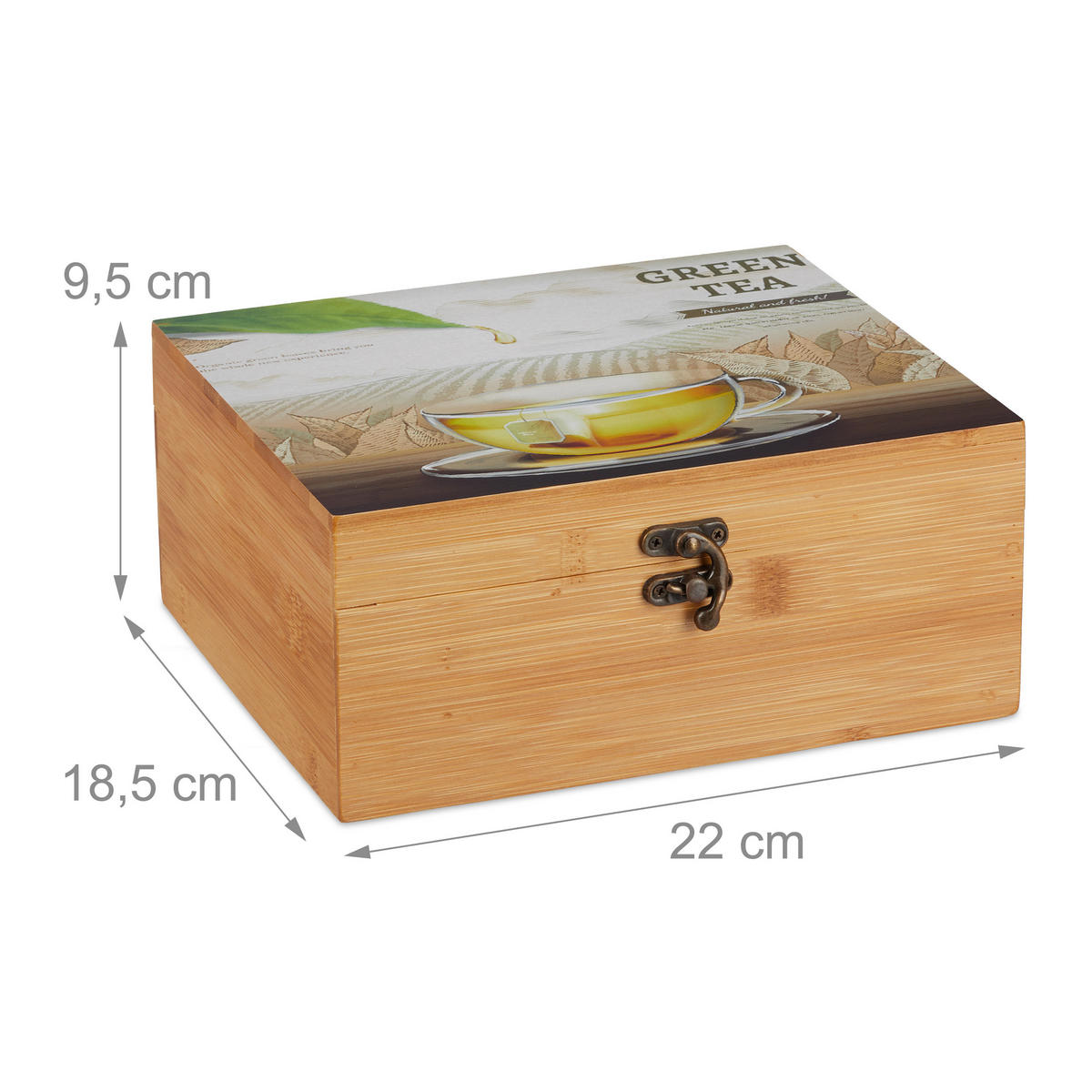 TEEBOX - Hellbraun, Holz (22/9.5/18.5cm) - Relaxdays