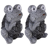 LED AUSSENLEUCHTE Solar Frosch Grau 2er Set - Grau, Kunststoff (17/14/21cm) - Globo Lighting