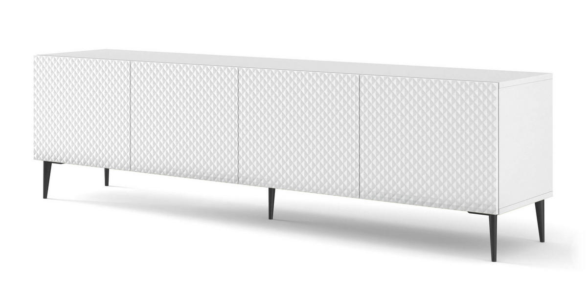 TV-LOWBOARD WEIß - Schwarz/Weiß, Holzwerkstoff (200/56/42cm) - FURNLUX