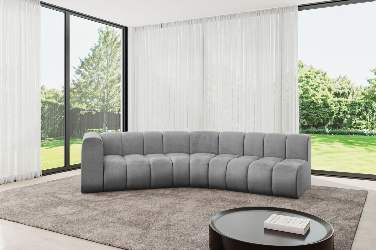 ECKSOFA modulares Sofa Karex-L1 - 308x194x70 cm Grau - Hellgrau, Holzwerkstoff/Textil (308/194cm) - ALTDECOR