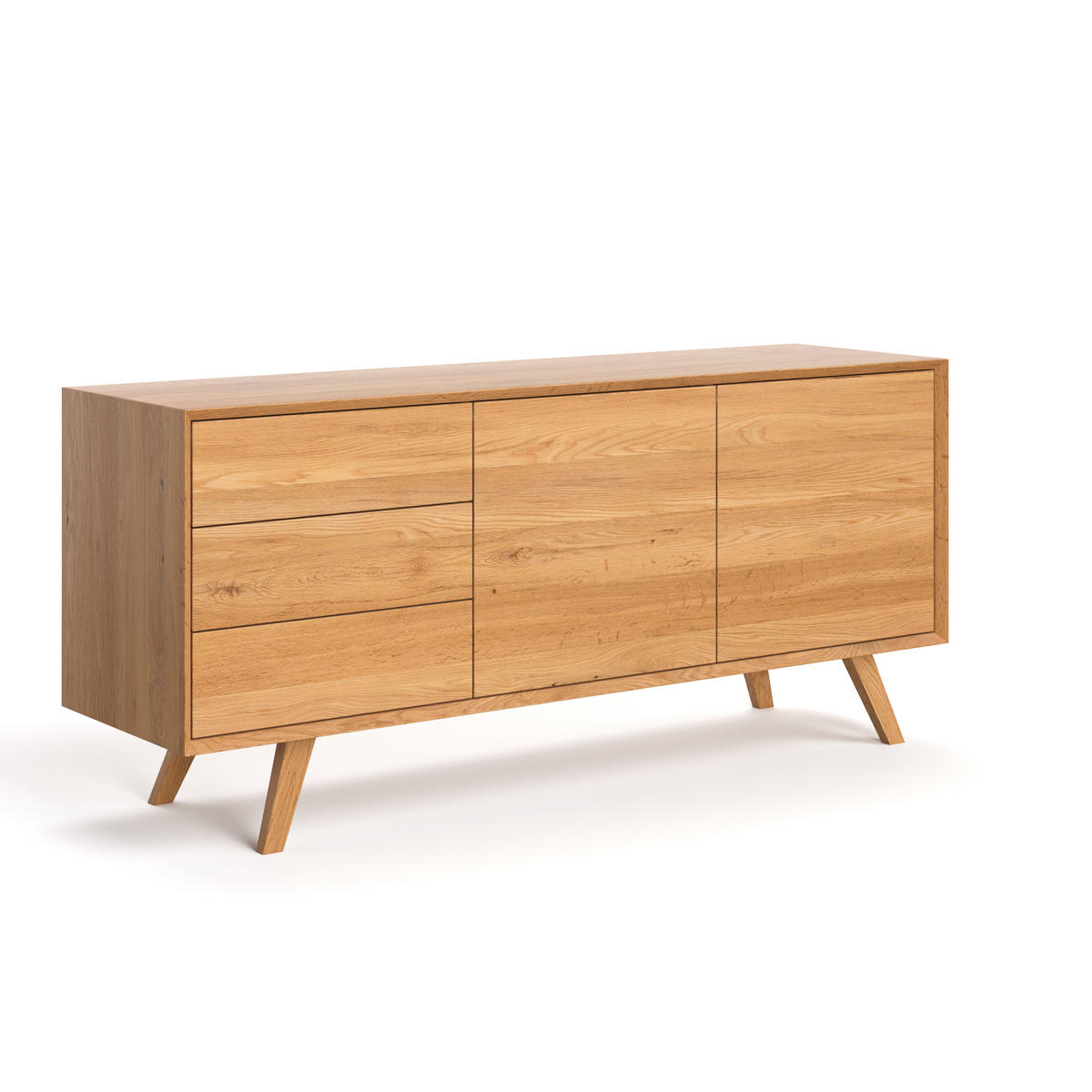 SIDEBOARD Quatro aus massivem Eichenholz 180 cm - Eichefarben/Naturfarben, Holz (180/80/50cm) - Danzz