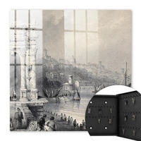 SCHLÜSSELBOX Schwarz 30x30 cm- Türöffnung nach rechts - Der Trajansbogen und die Zitadelle von Ancona - Grau, Metall (30/30/5cm) - TULUP
