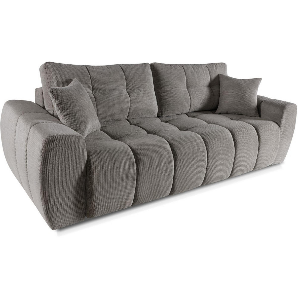 SCHLAFSOFA 3-Sitzer Favi mit Schlaffunktion, Grau - Grau, Textil (263/93/105cm) - Beautysofa