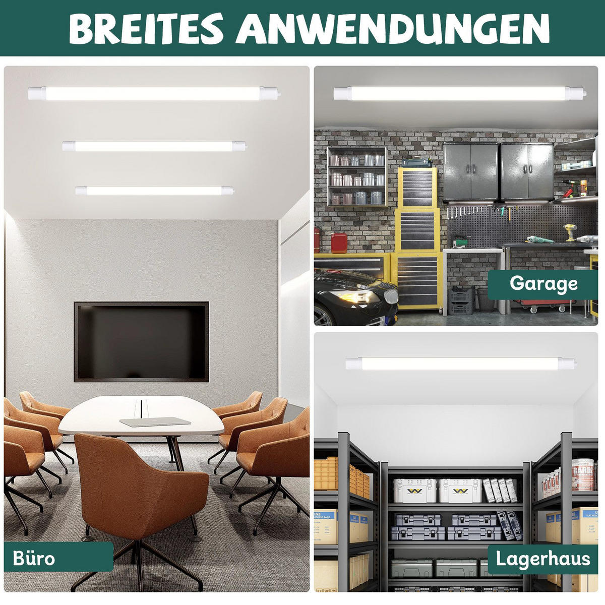 LED-DECKENLEUCHTE Engelbert 120/6/4 cm - Weiß, Metall (120/6/4cm) - Nettlife