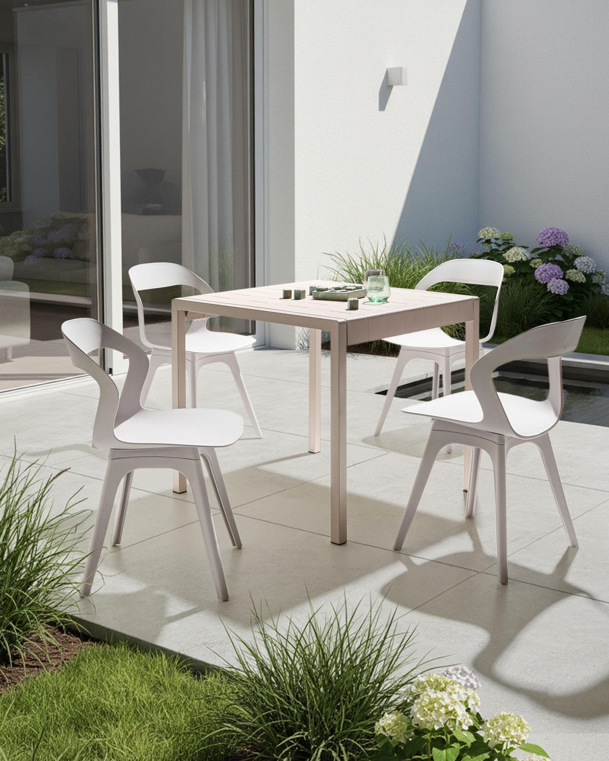 STÜHLEN 4er-Set Taupe Lachania - Taupe, Kunststoff (47/80/45cm) - Beliani