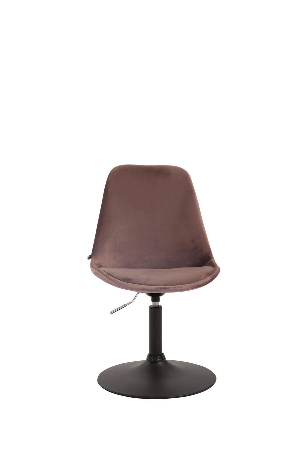 STUHL 4er Set Samt braun - Schwarz/Braun, Textil/Metall (48/76/57cm) - CLP