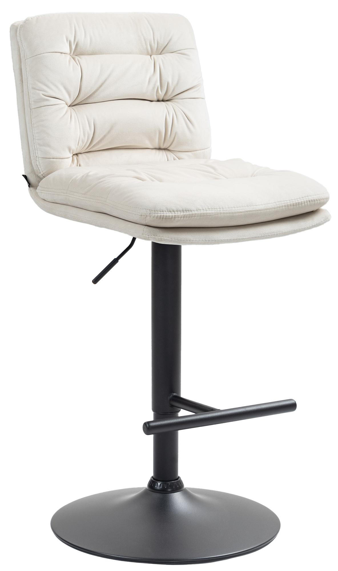 BARHOCKER Samt creme - Creme/Schwarz, Textil/Metall (42/94/56cm) - CLP