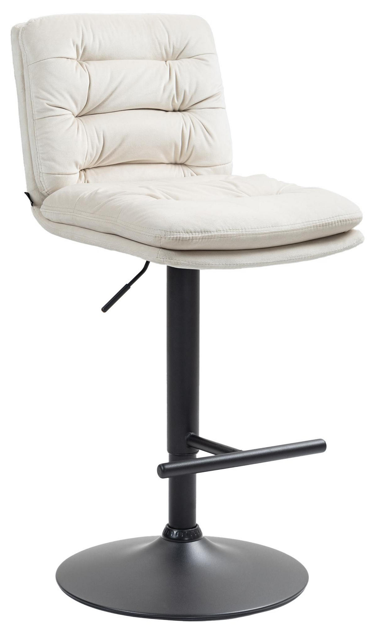BARHOCKER Samt creme - Creme/Schwarz, Textil/Metall (42/94/56cm) - CLP